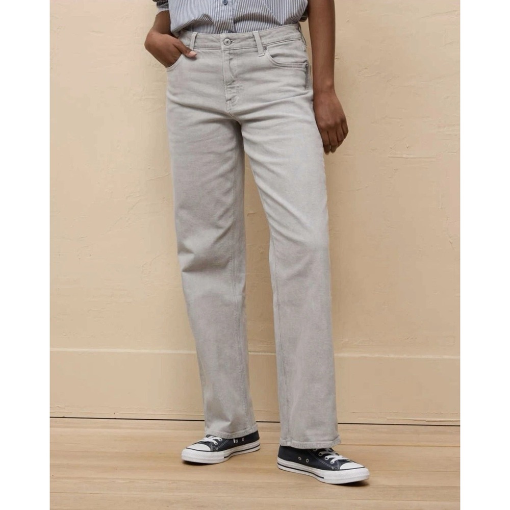 American Eagle Stretch Stovepipe Jeans High-Waisted Grey Colored Denim Size 10